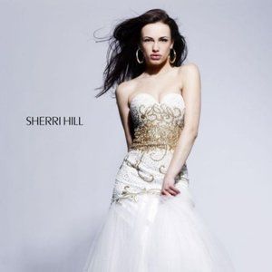 Sherri Hill White Dress for Pageant, Wedding, Prom